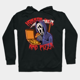 Horror Movie and Pizza ( Creepy Halloween Vibe ) Hoodie